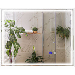 kleankin Specchiera Bagno Antiappannamento con Luce LED 3 Livelli Rettangolare
