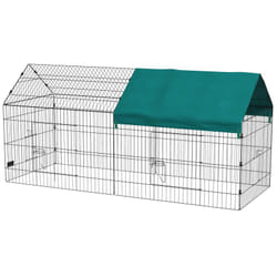 Recinto per Conigli con Tettuccio a Casetta in Tessuto 220x85x103cm Verde - Pawhut