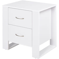 Comodino con 2 Cassetti Stile Moderno in Legno 48x39x54cm Bianco - Homcom