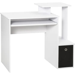 Vinsetto Scrivania Porta pc con Mensola per Tastiera in Legno Cassetto Tessuto