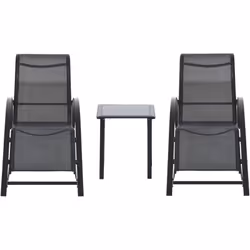 Descrizione: Porta un tocco di vivacità al tuo giardino con questo pratico set da 2 lettini sdraio e tavolino Outsunny! Le sd ...