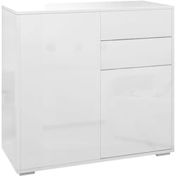Mobile Madia Moderno a 2 Armadietti e 2 Cassetti Finitura Bianco Lucido - Homcom