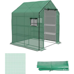 Outsunny Copertura Ricambio per Serra con Porta e Finestre 140x143x190cm Verde