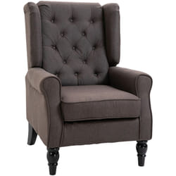 Homcom - Poltrona Elegante in Stile Francese con Cuscini Marrone