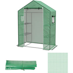 Outsunny - Copertura Ricambio per Serra con Porta e Finestre 140x73x190cm Verde