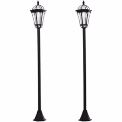 Descrizione: Illumina al meglio gli spazi esterni con questo set da 2 lampioni da giardino Outsunny alimentato a pannelli sol ...