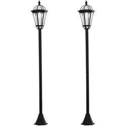 Outsunny - Set 2 Lampioni da Giardino Solari con Accensione Automatica e 2 led