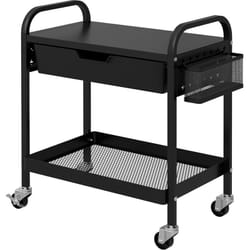 Carrello da Cucina con Cassetto, 3 Ganci e Cesto in Plastica e Metallo - Homcom
