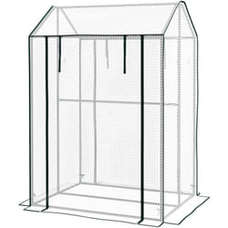Outsunny - Serra per Orto con Copertura in pe e 2 Zone Separate 100x80x150cm