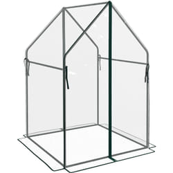 Outsunny - Mini Serra da Giardino 2 Porte Avvolgibili e Copertura pe 90x90x145cm