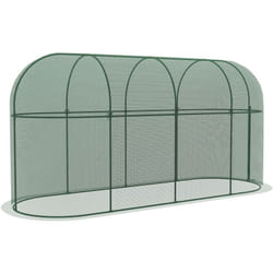 Outsunny Serra a Tunnel per Piante con Rete 3x1x1.5m e Porta a Cerniera Verde