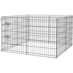 Box per Cani e Piccoli Animali da 8 Pezzi in Filo di Metallo 76x61cm Nero - Pawhut