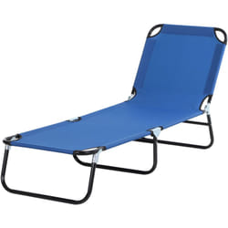 Lettino da Esterno con Schienale Regolabile in 5 Posizioni Blu - Outsunny