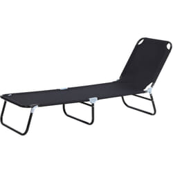 Outsunny - Sdraio Pieghevole da Giardino Schienale Regolabile a 5 Livelli Nero