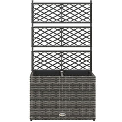 Fioriera con Spalliera e 2 Vasi 22L in Acciaio e Rattan pe 57x30x107cm - Outsunny