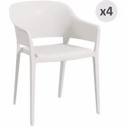 Descrizione: Accomodati nei tuoi spazi esterni sulle nostre sedie in plastica Outsunny. Questo set di 4 sedie da giardino è c ...