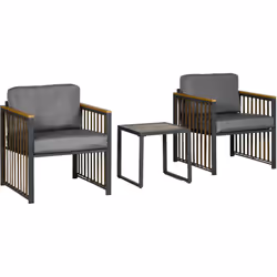 Descrizione: Questo set da giardino Outsunny da 3 pezzi d'arredo rattan può essere inserito in qualsiasi spazio aperto a tua ...