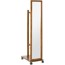 Homcom - Specchio da Camera e Ingresso in Legno e Vetro color Noce
