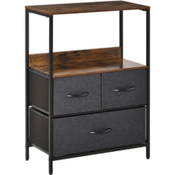 Mobile Cassettiera 3 Cassetti Pieghevoli Tessuto mdf Metallo 58x29x81.5cm - Homcom