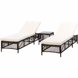 Descrizione: Il set da giardino Outsunny composto da 2 lettini prendisole e un tavolino da caffè è perfetto per creare un ang ...