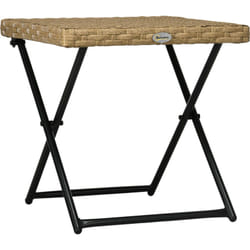 Tavolino da Esterni Pieghevole Salvaspazio Rattan pe Colore Naturale - Outsunny