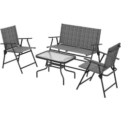 Salotto da Esterno con Tavolino, 2 Poltrone e Divanetto Pieghevoli - Outsunny