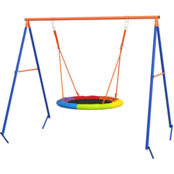 Outsunny - Altalena da Giardino Rotonda per 1-2 Bambini in Metallo Rinforzato