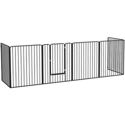 Pawhut - Cancelletto per Cani Grandi a 6 Pannelli in Acciaio 164x83x100cm Nero