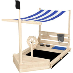 Outsunny - Sabbiera per Bambini 3-7 Anni in Legno di Abete con Tettuccio