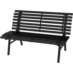 Outsunny - Panchina da Giardino 2 Posti in Alluminio a Doghe 123x67x79cm Nero