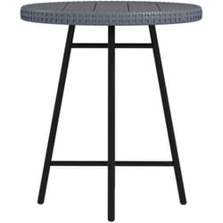Tavolino da Esterni in Rattan e Plastica di Legno Grigio e Nero - Outsunny