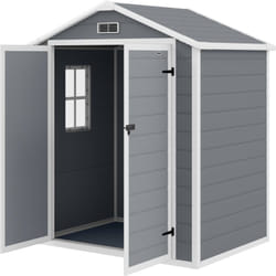 Casetta da Giardino con Finestra e Doppia Porta 183x134x210 cm Grigio - Outsunny