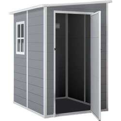 Outsunny - Casetta da Giardino con Finestra e Doppia Porta in Alluminio pp Grigio