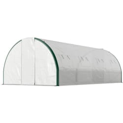Serra da Giardino con 2 Porte a Cerniera e 8 Finestre Bianco e Verde - Outsunny