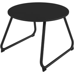 Tavolino da Giardino Ø48x37 cm con Piedini Regolabili in Metallo Nero - Outsunny