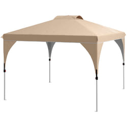 Gazebo 3x3 m Pieghevole con Altezza Regolabile a 3 Livelli Beige - Outsunny