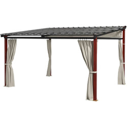Outsunny - Pergola con Tende Laterali e Tetto Retrattile in pc Bianco Crema