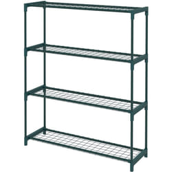 Outsunny - Scaffale Porta Vasi Salvaspazio 4 Ripiani in Acciaio 89x28x107cm Verde