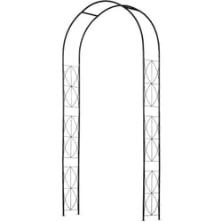 Outsunny - Arco da Giardino per Rose e Rampicanti in Metallo 114x30x230cm Nero