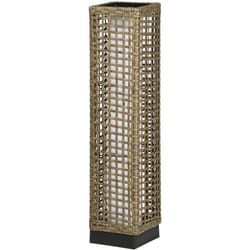 Outsunny - Lampada Solare da Giardino 15.5x15.5x69 cm Nero e Marrone