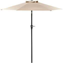 Ombrellone da Terrazzo 2.3x2m Inclinabile Apertura a Manovella Cachi - Outsunny