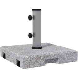 Basamento per Ombrellone da 28kg in Granito con Ruote e Maniglia Grigio - Outsunny