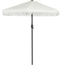 Outsunny - Ombrellone da Giardino Apertura a Manovella e Inclinazione 45° Crema