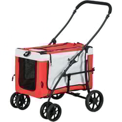 Pawhut - Passeggino per Cani con Guinzagli e Custodia Portaoggetti