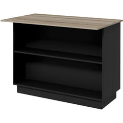Isola da Cucina con 2 Ripiani Aperti e 2 Armadietti in mdf Nero e Rovere - Homcom