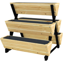 Fioriera da Giardino a 3 Livelli con 5 Strutture in Legno di Abete - Outsunny
