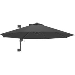 Ombrellone da Giardino a Parete con Manovella Girevole a 180°, Grigio - Outsunny
