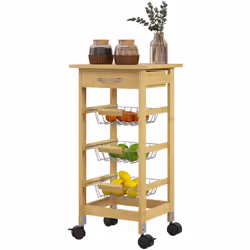 Descrizione: Ottimizza lo spazio in cucina con questo carrello da cucina HOMCOM. Dal design salvaspazio, dotato di un cassett ...