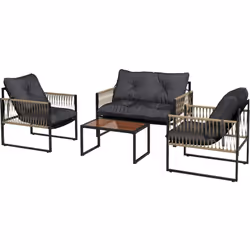 Descrizione: Ravviva il tuo spazio aperto e dona un tocco di stile all'ambiente con questo set da giardino in rattan Outsunny ...