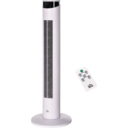 Homcom - Ventilatore da Terra con Timer 12h e Telecomando in abs Alluminio Bianco